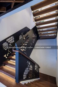 Cầu thang xương cá đẹp