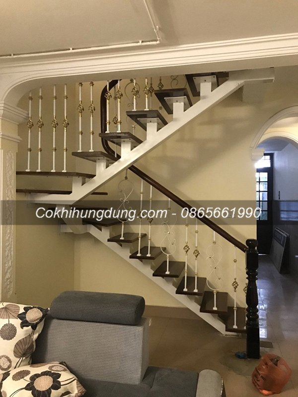 mẫu cầu thang xương cá đẹp 11