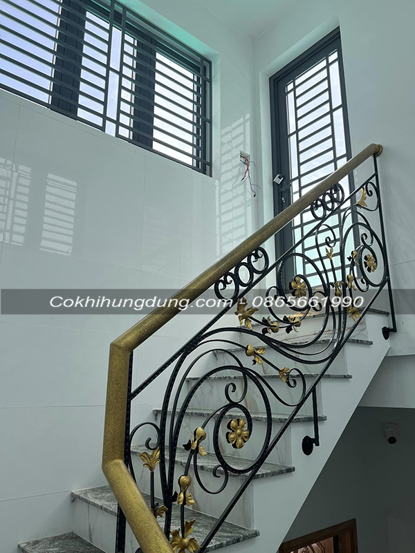 cầu thang sắt nghệ thuật đẹp giá rẻ ms9