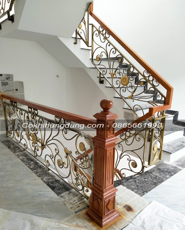 cầu thang sắt nghệ thuật đẹp giá rẻ ms7