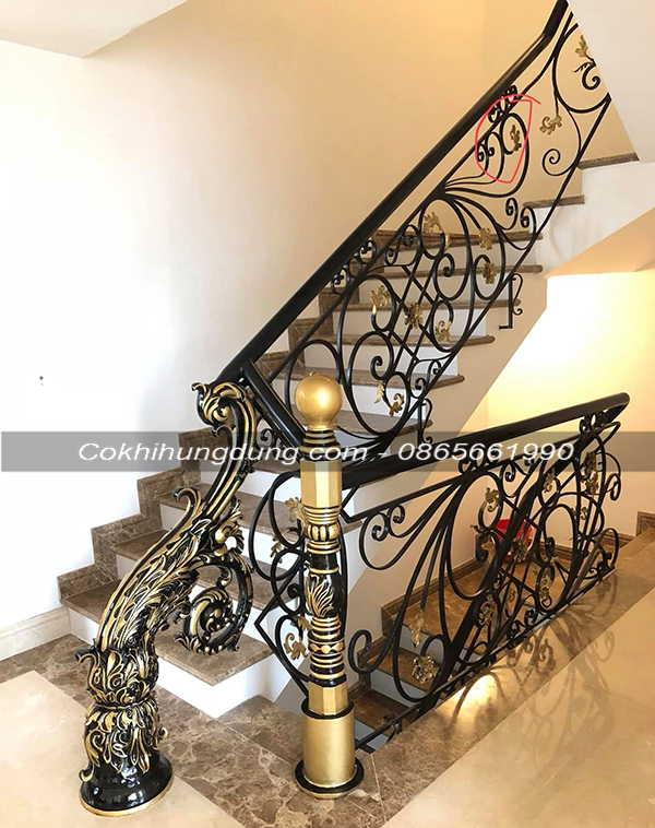 cầu thang sắt nghệ thuật đẹp giá rẻ ms5