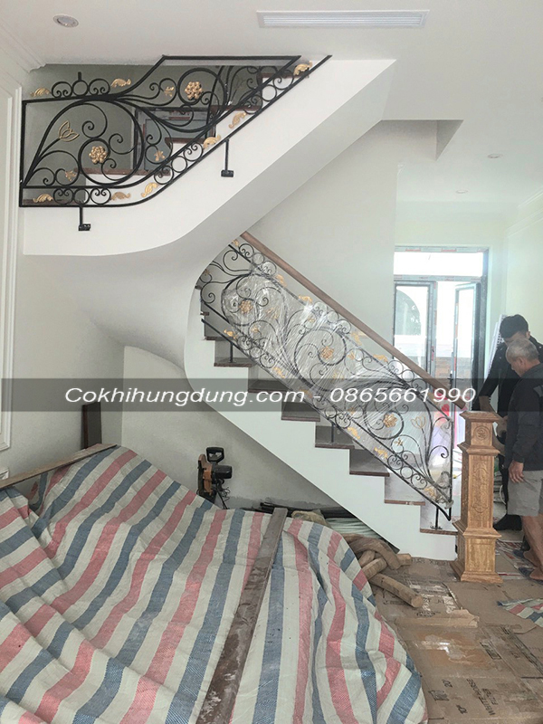 cầu thang sắt nghệ thuật đẹp giá rẻ ms16