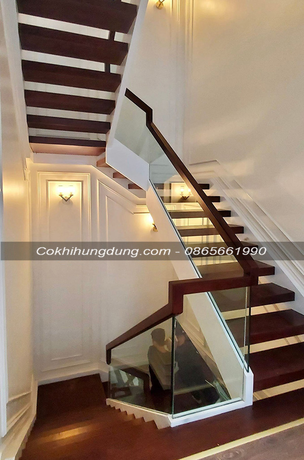 Mẫu cầu thang xương cá đẹp