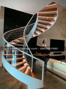 mẫu cầu thang xoắn ốc đẹp, sang trọng