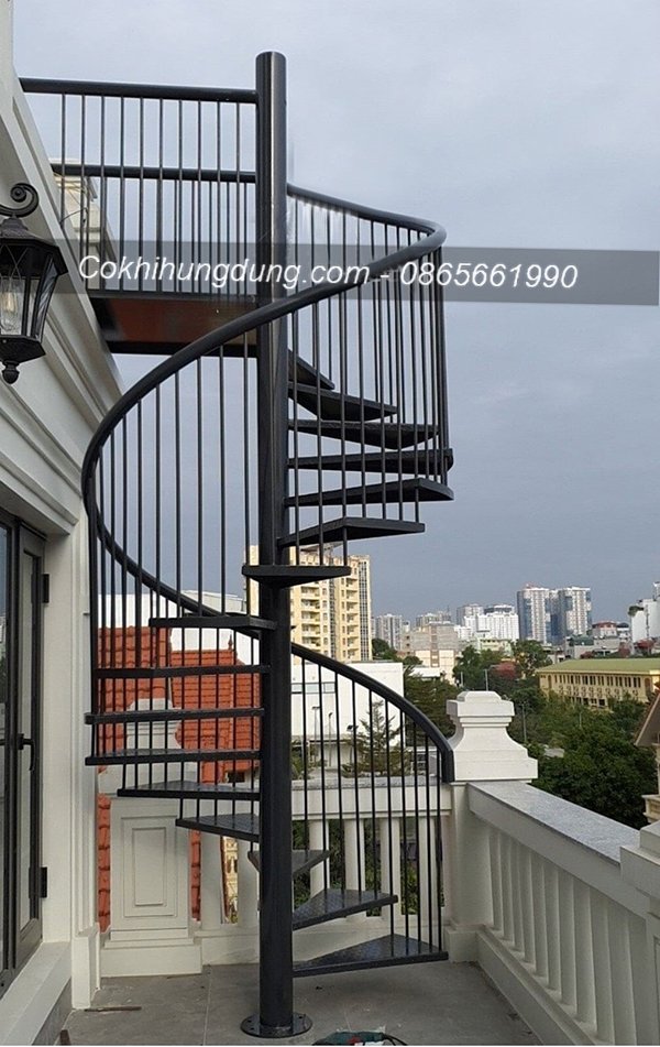 mẫu cầu thang xoắn ốc lắp ghép đẹp 5