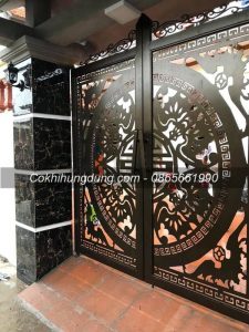 mẫu cổng sắt cắt CNC 2 cánh đẹp