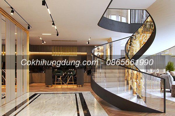 cầu thang xoắn biệt thự cầu thang xoắn biệt thự