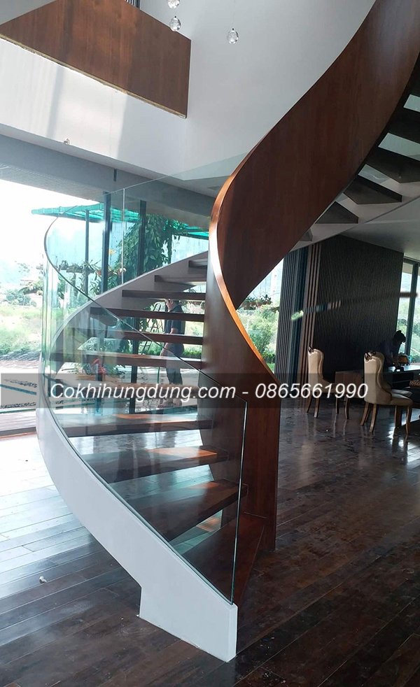 Cầu thang xoắn ốc biệt thự đẹp MS19