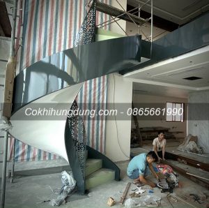 cầu thang xoắn ốc, mẫu cầu thang xoắn đẹp, cầu thang xoắn