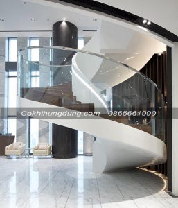 Mẫu cầu thang xoắn đẹp mềm mại, uyển chuyển, trang nhã