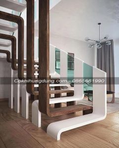 cầu thang xương cá đẹp