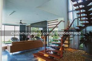 Mẫu cầu thang xương cá đẹp, hiện đại