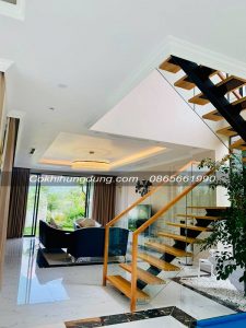 mẫu cầu thang xương cá đẹp