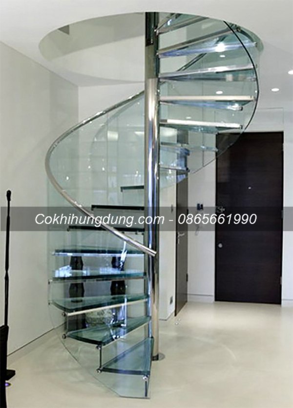 Cầu thang xoắn ốc inox 02