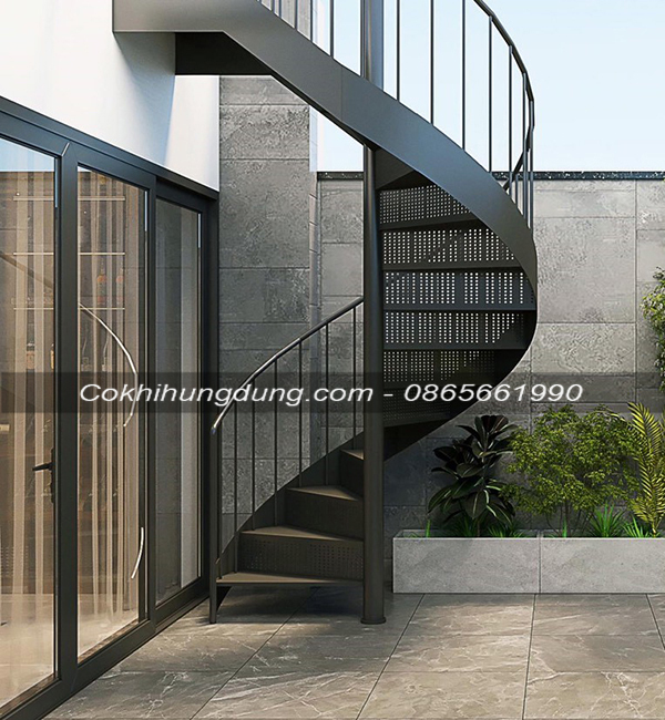 Cầu thang xoắn sắt 03